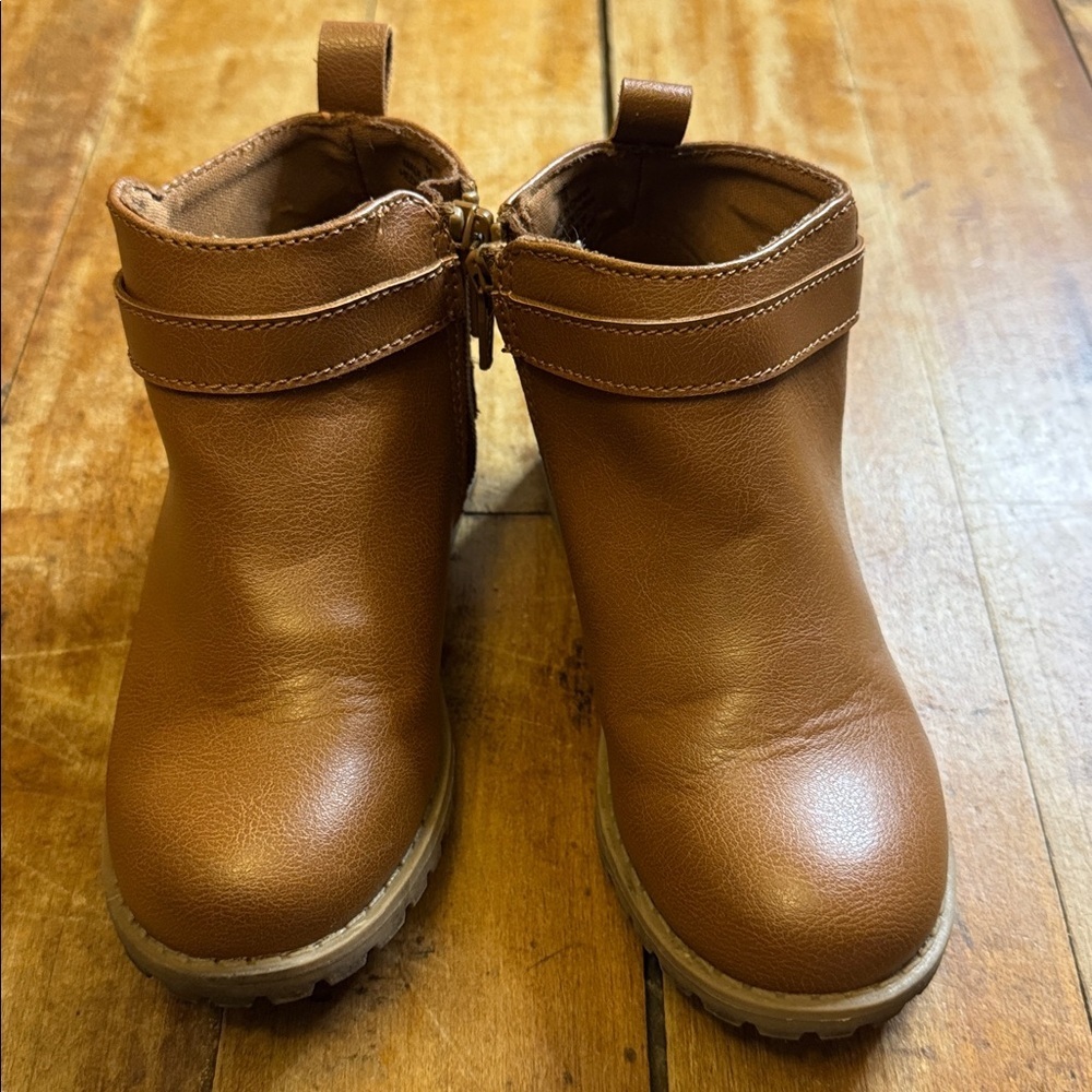 Old Navy Tan Ankle Boots size 9 toddler girl spring neutral - Picture 6 of 9